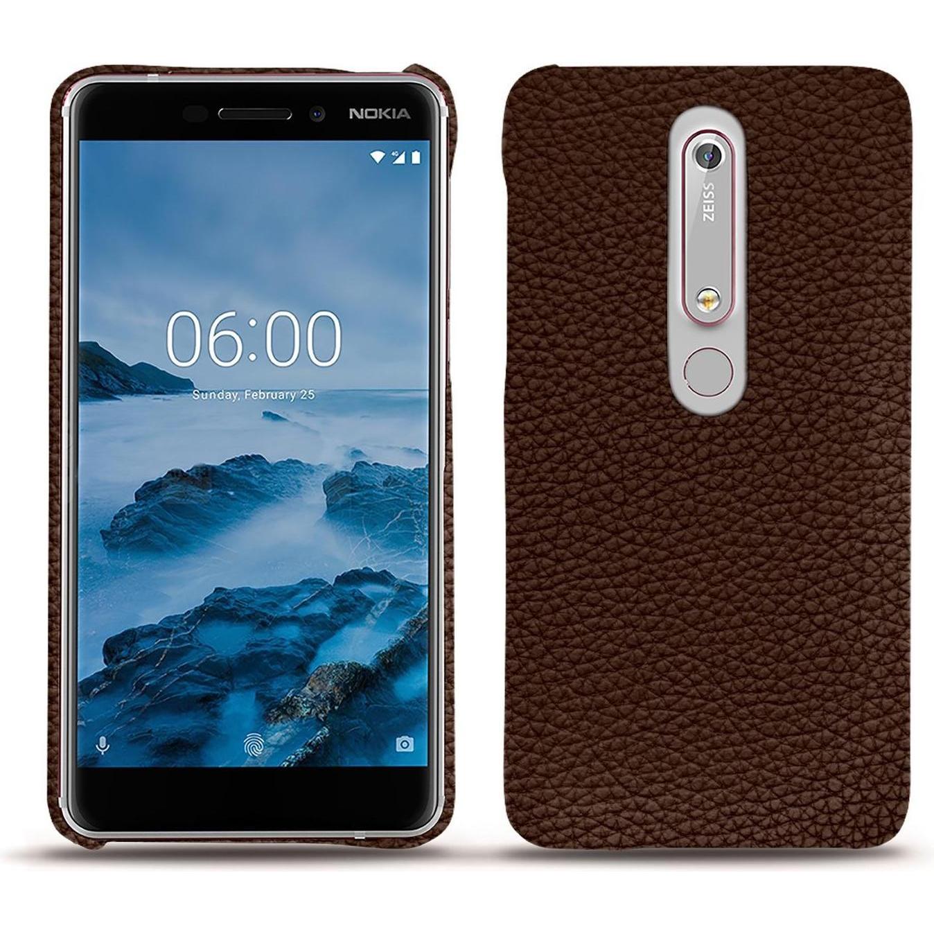 Noreve Lederschutzhülle (Nokia 6 (2018)), Smartphone Hülle, Braun