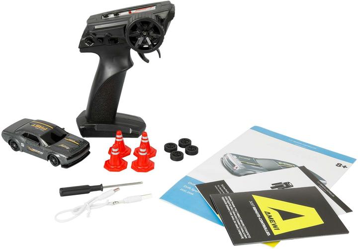 Image du produit Amewi Drift Sport Muscle Car mit Gyro 4WD 1:43 RTR grau (RTR Prêt à fonctionner)