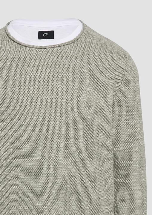 Immagine prodotto S.Oliver Strickpullover Melierter Strickpullover mit Layering-Detail (S)