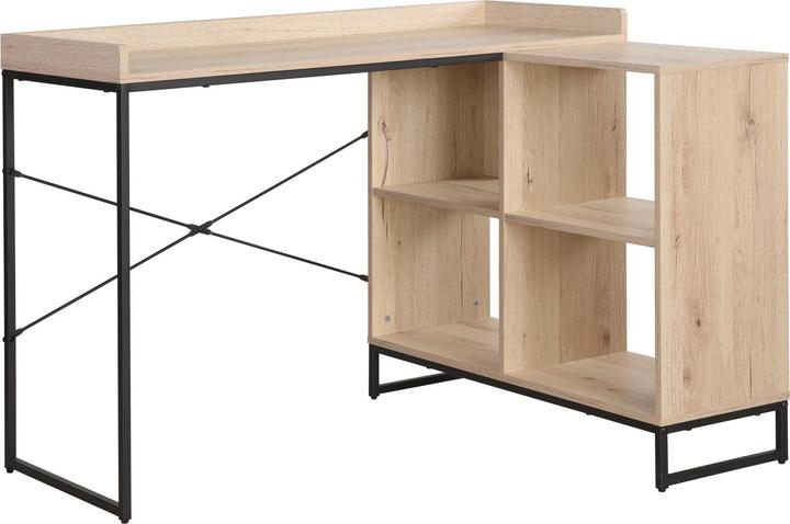 Produktbild HTI-Living Eckschreibtisch mit Regal Cedrik Artisaneiche-Schwarz (110 x 88 x 81 cm)