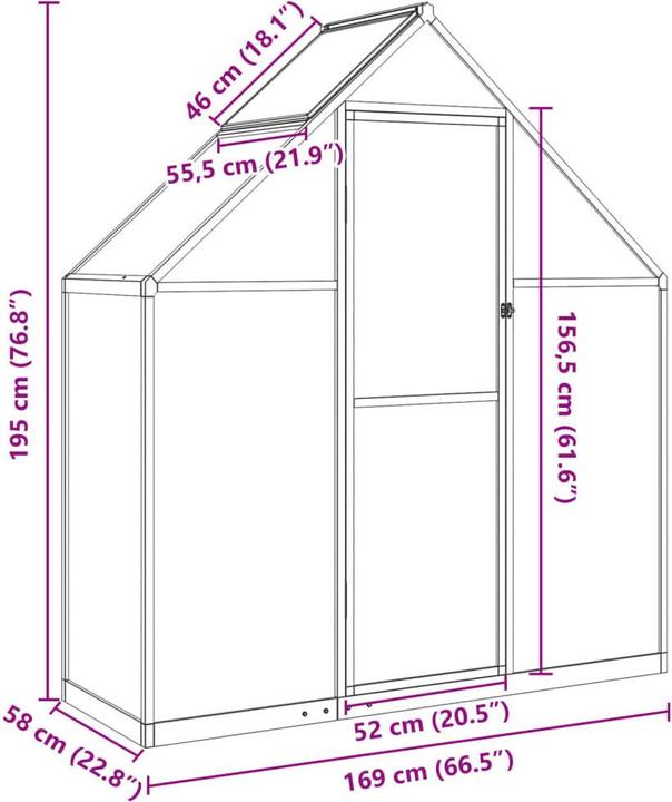 Produktbild vidaXL Gewächshaus