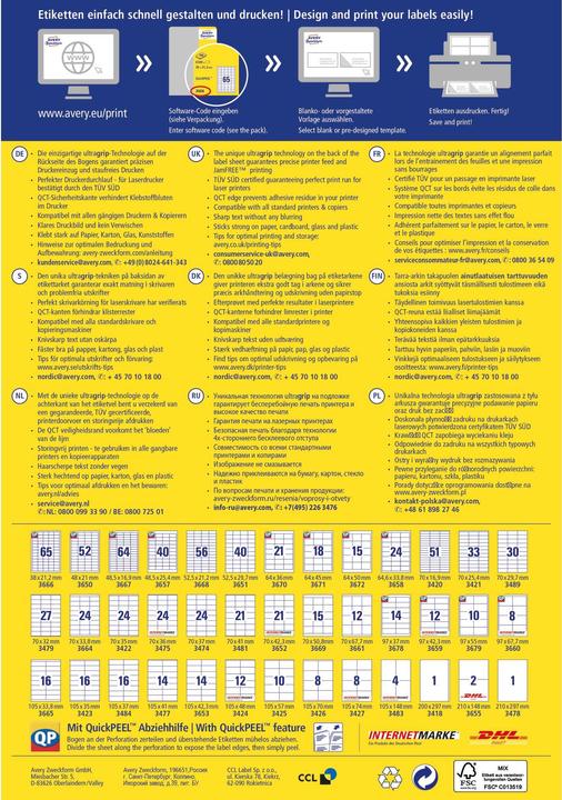 Image du produit Avery Étiquettes universelles