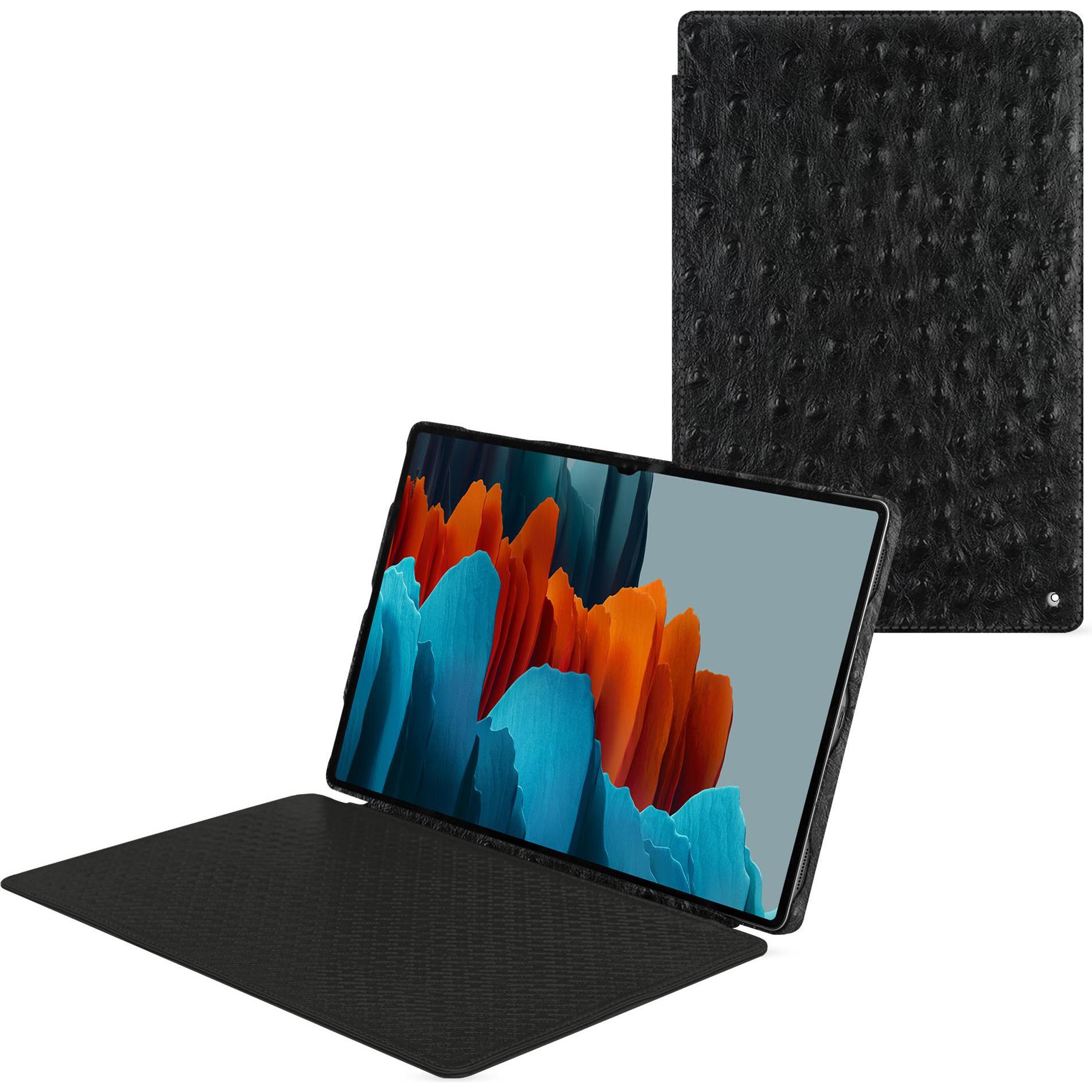 Noreve Lederschutzhülle horizontal (Galaxy Tab S9 Ultra), Tablet Hülle, Schwarz