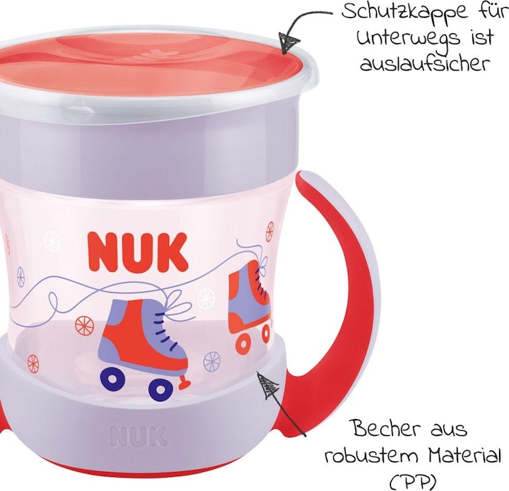 Produktbild NUK Mini Magic Cup, 160ml, einzigartiger Trinkrand, abdichtende Silikonscheibe, ab 6 Monaten, Rot