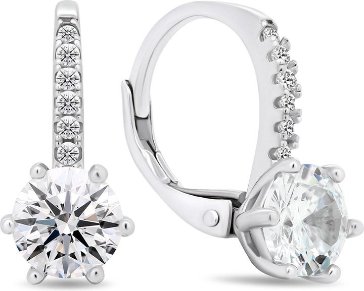 Immagine prodotto Brilio Argento - Orecchini in argento con zirconi EA367W/EA389W - Dimensioni: 1.6 x 0.6 cm