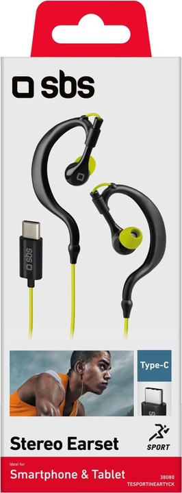 Produktbild SBS SPORT Kopfhörer mit Kabel USB-C black/yellow (Kabelgebunden)