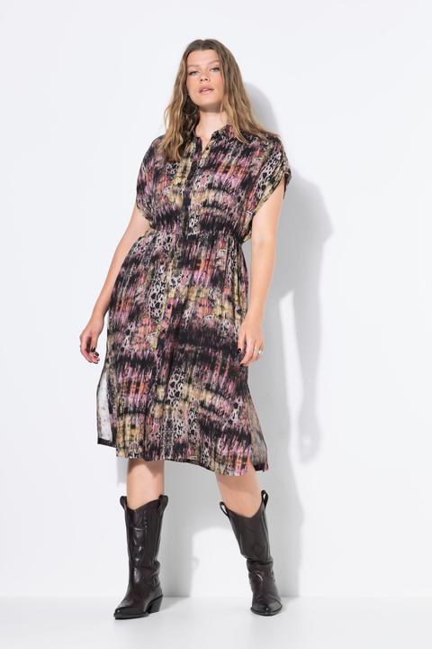Image du produit Studio Untold Robe midi, coupe évasée. Taille élastique. Motif léopard (46, 48)