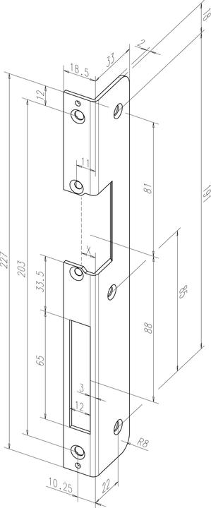 Assa Abloy Strike plate 502 EST DIN-R -------50235-05 (Striking plate)
