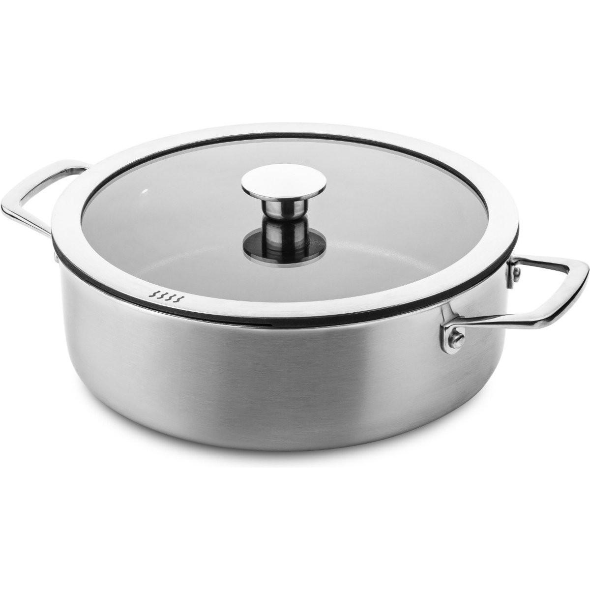 Ducq Braadpan a 3 strati Downdraft 26cm DU113126, Padella + Pentola