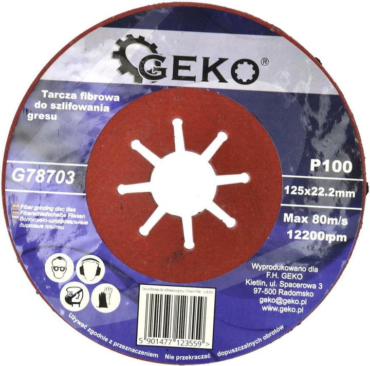 Produktbild GEKO Fiberscheibe 125mm P100, für Steinzeug (P100)