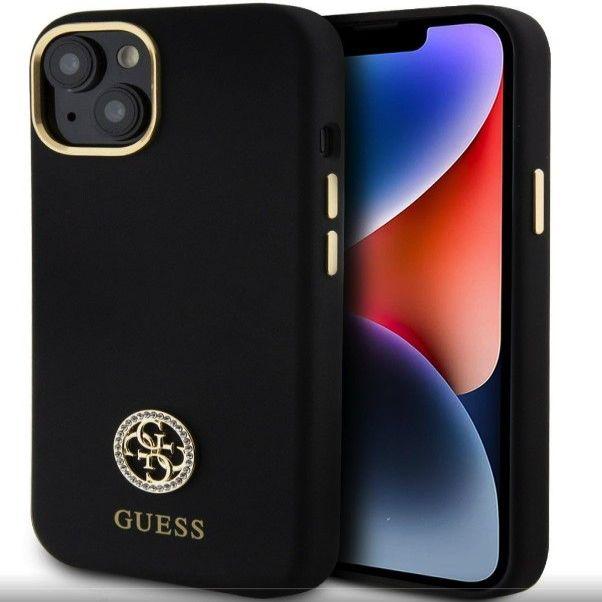 Produktbild Guess GUHCP15SM4DGPK iPhone 15 6.1" czarny/black hardcase Silicone Logo Strass 4G (Apple iPhone 15)