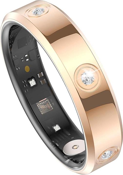 Actual product image Avizar Smart Ring Grösse 12 Venus Strass mit Ladeetui (12, Gold)