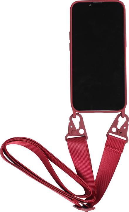 Actual product image PhoneLook Silicone matt cover with carrying strap and metal carabiner Burgundi