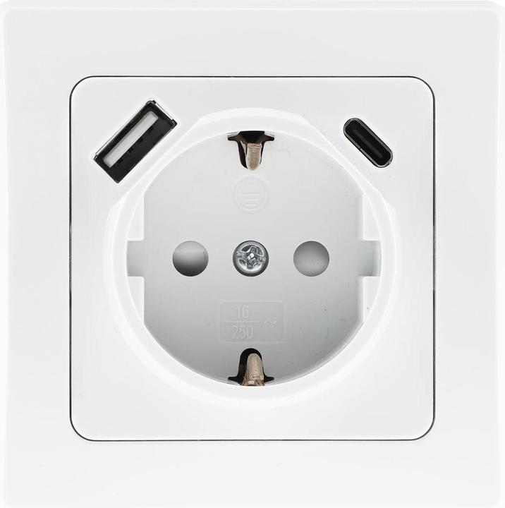 Produktbild Delphi Schutzkontakt-Steckdose 23340, UP, 16A/250V, USB-C/PD, weiss