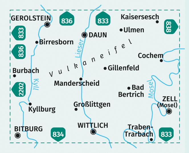 Immagine prodotto Mappa escursionistica KOMPASS 837 Vulkaneifel, Bi