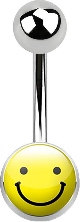 Immagine prodotto Star Piercing Banana argento con logo smiley (senza ottone, Acciaio chirurgico 316L)
