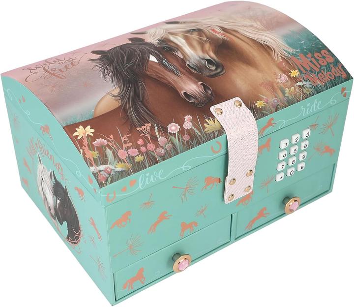 Produktbild Magni DEPESCHE Miss Melody Schmuckkästchen Pferde mit Code und Sound rosa/grün