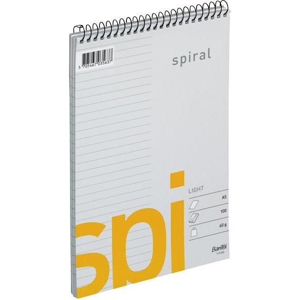 Bantex, Heft + Block, Light Spi Spiralblock A5, Linear (A5, Speziallineatur)