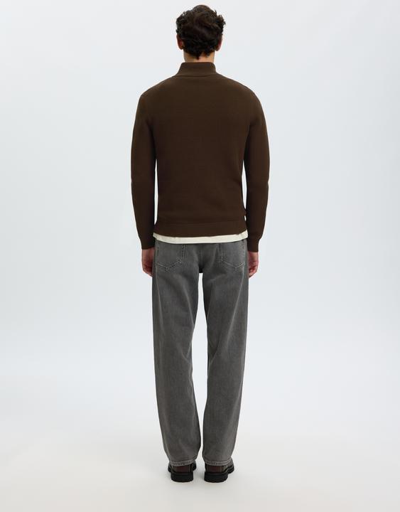 Actual product image Selected Slhdane Ls Knit Structure Half Zip Noos (XL)