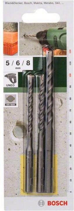 Produktbild Bosch Zubehör Betonbohrer-Set, 3-teilig, SDS quick, 5 - 8 mm (5 mm, 6 mm, 8 mm)