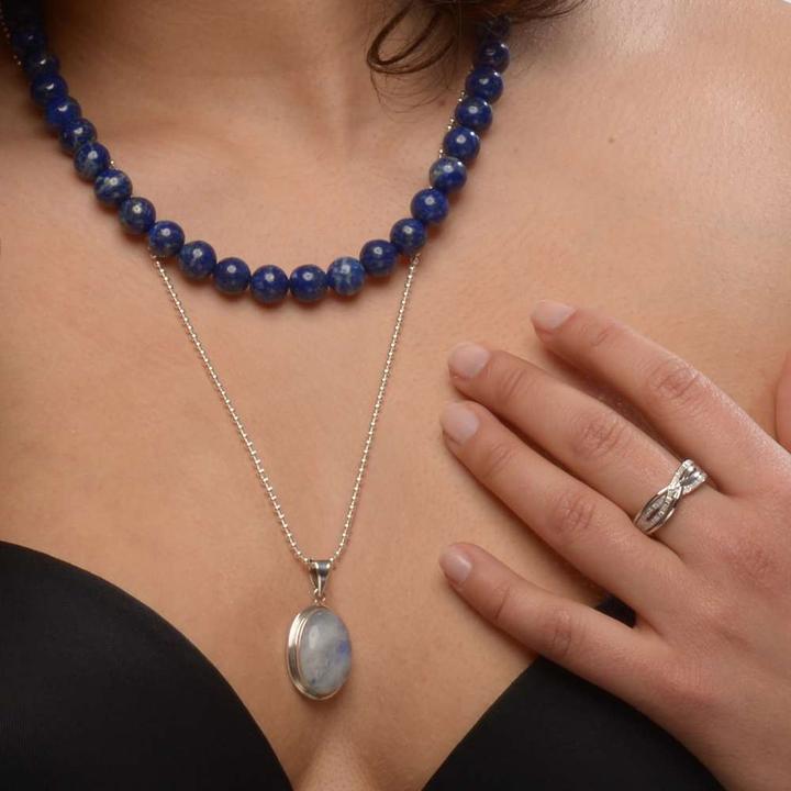Immagine prodotto Bijouteria Collana di pietre (Acciaio inossidabile, Lapislazzuli, 45 cm)