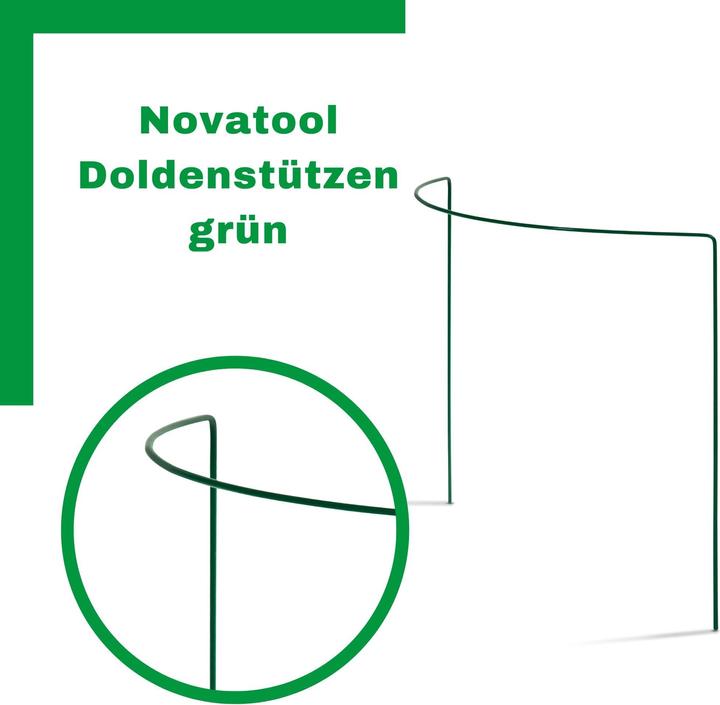 Actual product image Novatool 5 shrub supports semicircular green 70x40x15 cm 5,5mm Ø shrub holders flower holders tendril plants (70 cm, 5.50 cm)