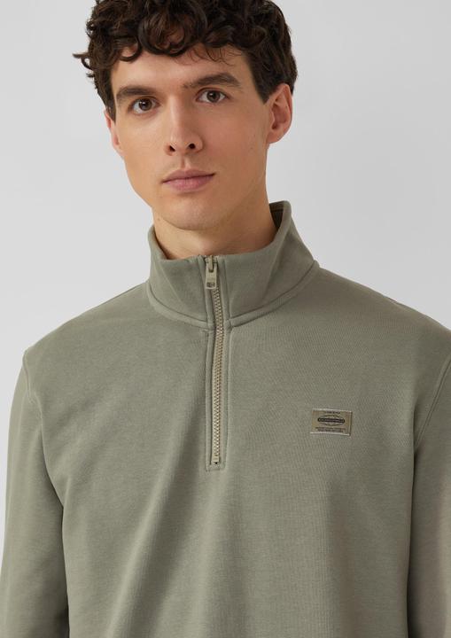 Produktbild s.Oliver Sweatshirt Sweatshirt mit Troyer-Kragen und Logo-Patch (S)