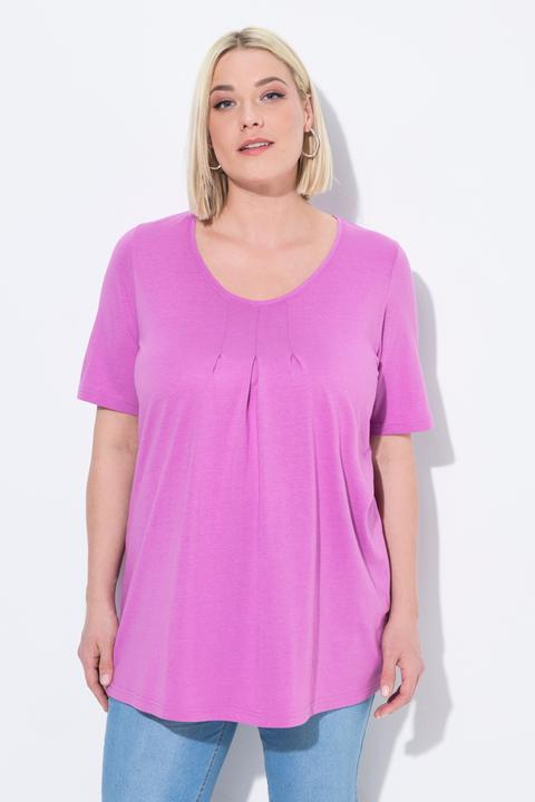 Actual product image Ulla Popken Essential Front Pleat Tee (50, 52)