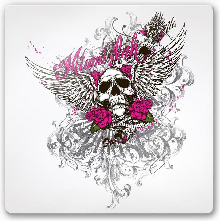 Image du produit Miami Ink Crâne avec roses (30 x 30 cm)