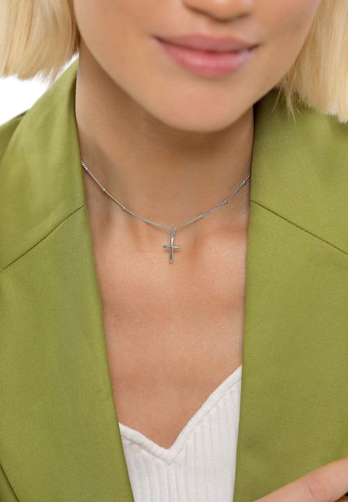 Immagine prodotto Elli Choker Kugelkette Kreuz-Anhänger (Argento, 36 cm)
