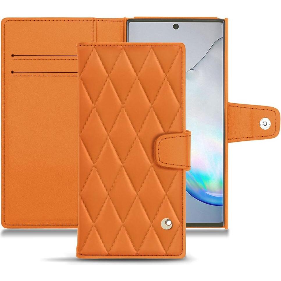 Noreve Lederschutzhülle Wallet (Samsung Galaxy Note 10+), Smartphone Hülle, Orange