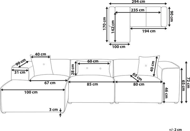 Produktbild Beliani Dolva (Ecksofa)