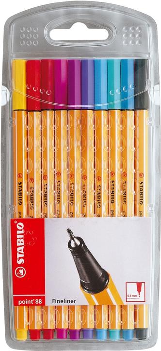 STABILO point 88 Fineliner (Mehrfarbig, 10 x)