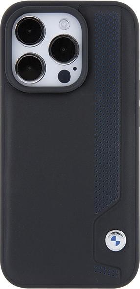 Actual product image BMW BMHCP15X22RBDK iPhone 15 Pro Max 6.1" czarny/black hardcase Leather Blue Dots (Apple iPhone 15 Pro Max)