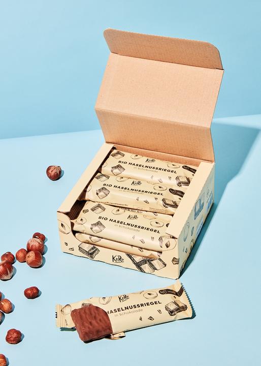 Image du produit KoRo Barre aux noisettes bio enrobée de chocolat (Noisette, 12 pcs, 600 g)