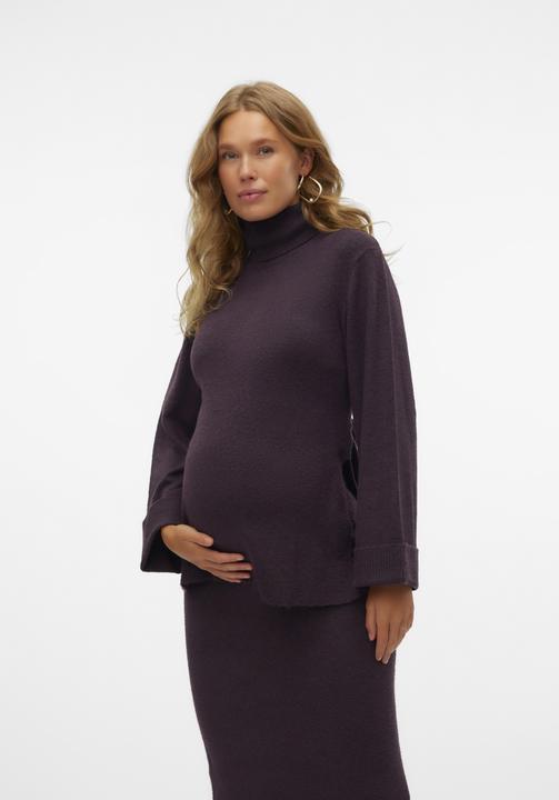 Produktbild Mamalicious Rollkragen Umgeschlagene Ärmelbündchen Weite Ärmel Pullover Strickpullover (XL)