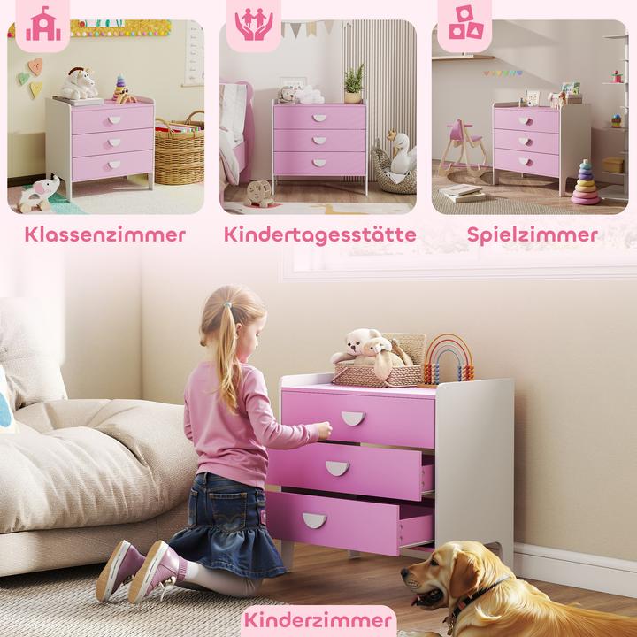 Image du produit Aiyaplay Kinderkommode MDF Rosa (40 x 40 x 60 cm)