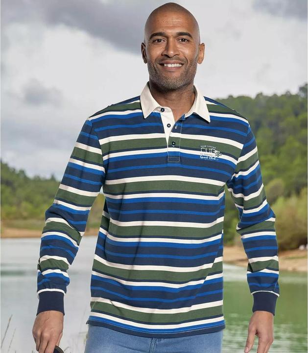 Produktbild Atlas For Men Gestreiftes LangarmPoloshirt (5XL)