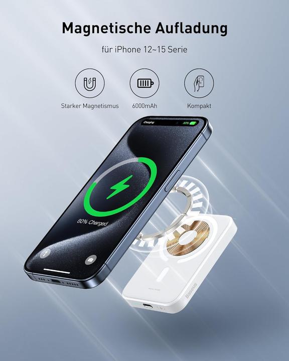 Produktbild Baseus Magnetische Kabellose Powerbank (6000 mAh, 20 W)