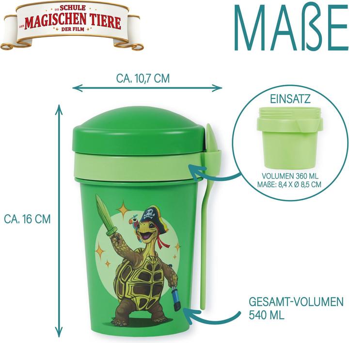Produktbild Awave Die Schule der Magischen Tiere Müslibecher To Go 540 ml rPET | Grün, Henrietta