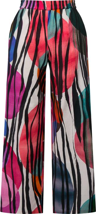 Immagine prodotto Ulla Popken Pantaloni in misto lino con taglio della gamba dritto, nervatura e cintura elastica (54, 56)