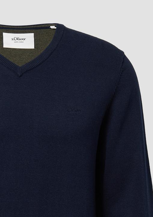 Produktbild S.Oliver Strickpullover Strickpullover mit Logo-Stickerei (3XL)