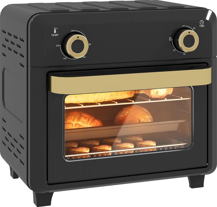 Homcom Minibackofen Edelstahl, gehärtetes Glas Schwarz