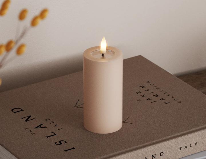 Image du produit Deluxe Homeart Ø 5 x H 10 cm - Stearin/resin - Rose (1 x)