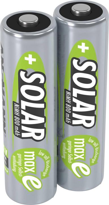 Produktbild Ansmann NiMH HR03 Sol (2 Stk., AAA, 550.55 mAh, Ladegerät inkl. Akku)