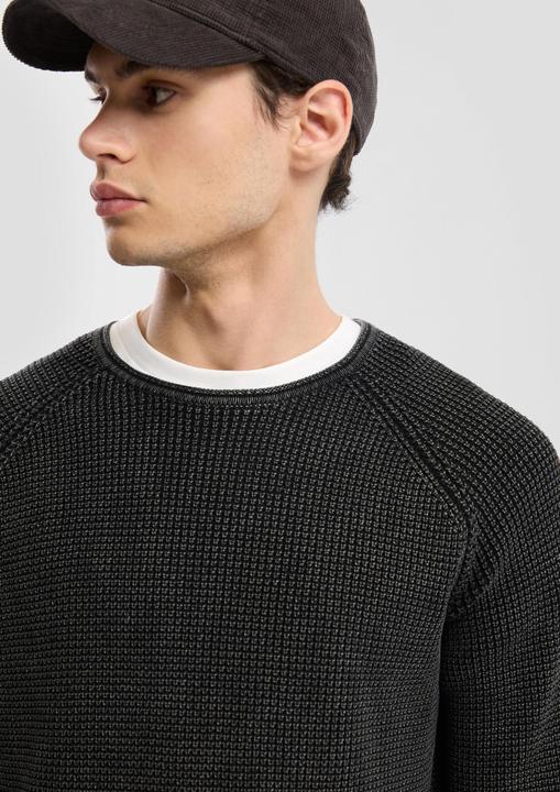 Produktbild s.Oliver Strickpullover Grobstrickpullover mit Wascheffekt und Rollkante (S)