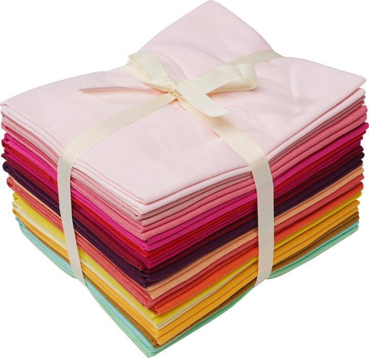 Image du produit Stafil XXL Paquet de tissu Patchy Uni "Rose-Rouge-Orange-Jaune", 17 pièces découpées de 45 x 55 cm chacune