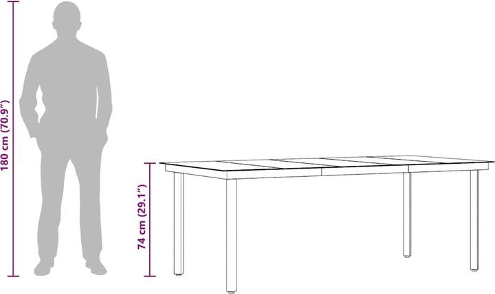 Produktbild vidaXL Garten-Esstisch (200 x 100 x 74 cm)