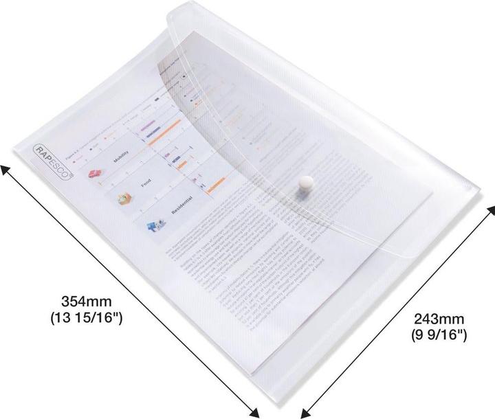 Produktbild Rapesco Dokumentenmappe A4+, Transparent, 50 Stück, Typ (A4+, 50x)