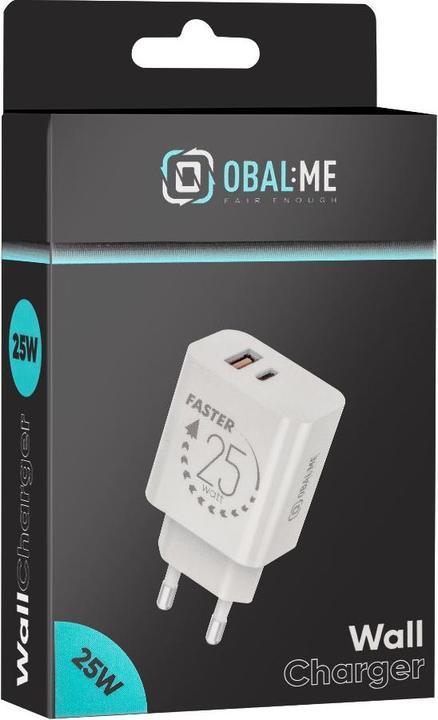 Produktbild iLike Cables and wires - OBAL:ME Wall Charger USB-A + USB-C 25W White (25 W, 2 Ports)